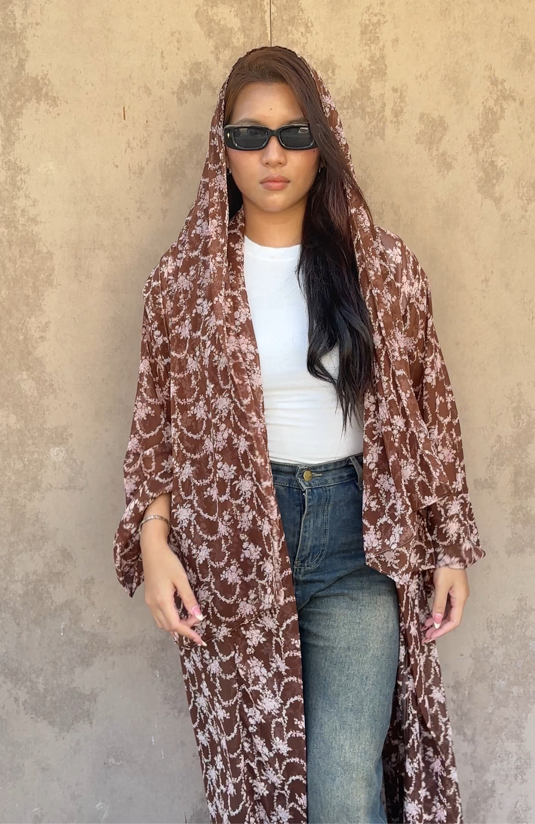 Coconut Latte Printed Abaya