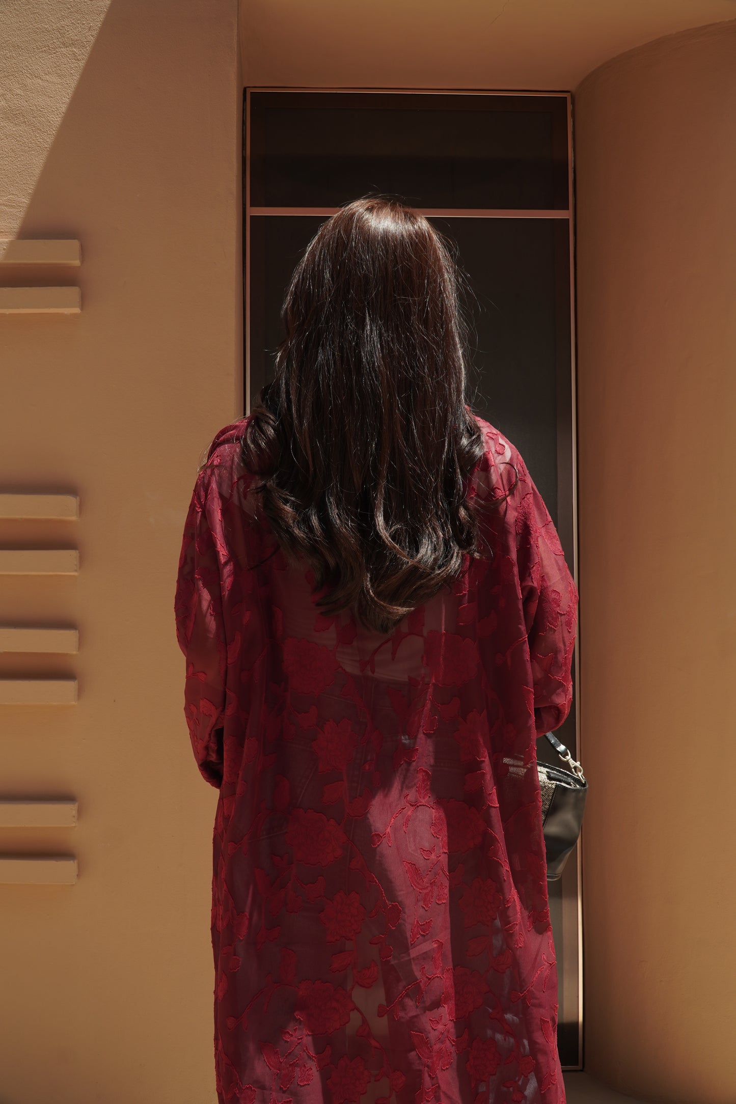Rooh Red Rose Embroidered Abaya