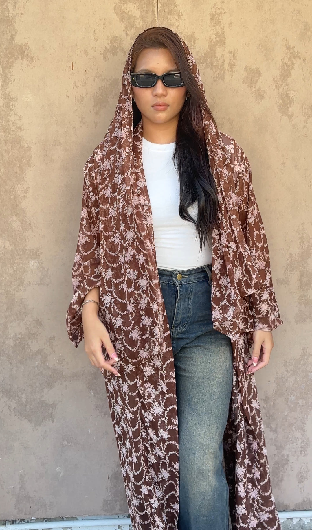Coconut Latte Printed Abaya