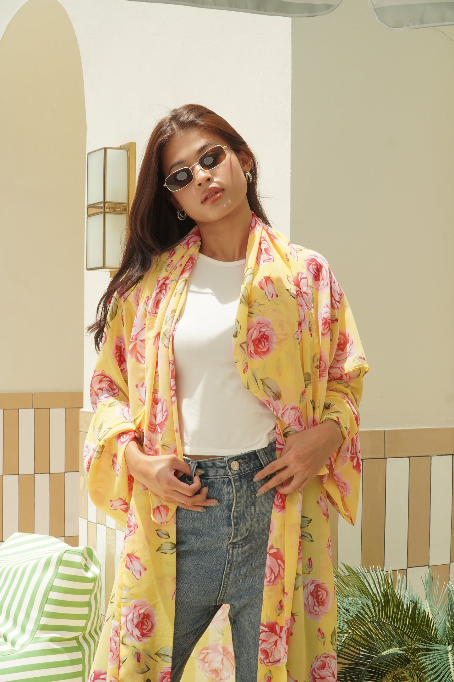 Aura Yellow Floral Abaya