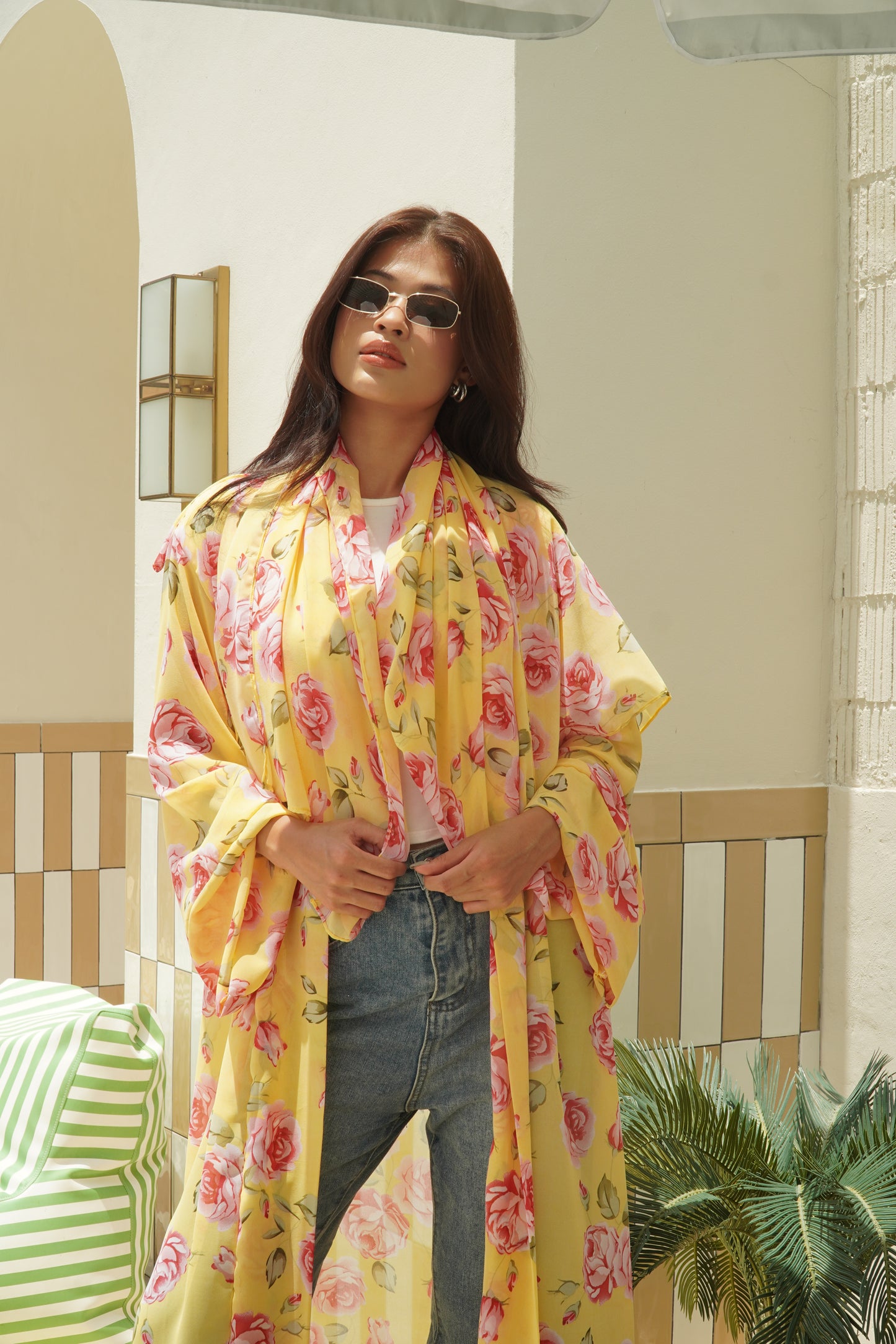 Aura Yellow Floral Abaya