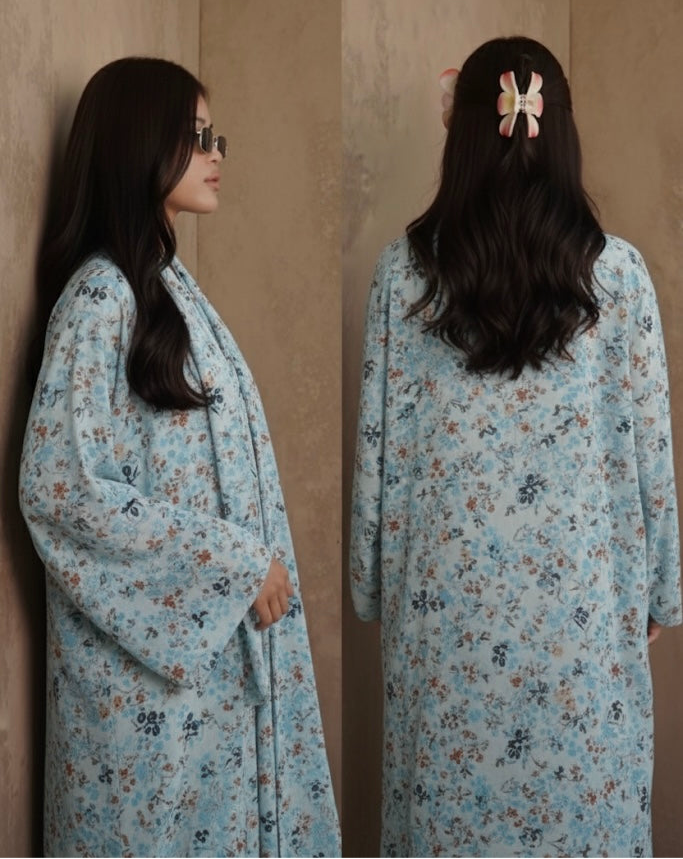 Celeste Blossom Printed Abaya