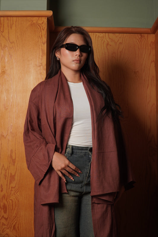 Classic Cacao Linen Mixed Abaya
