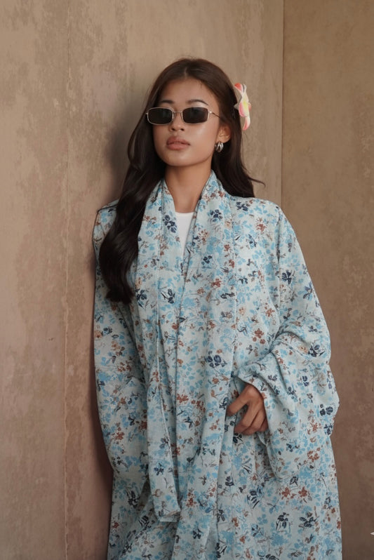 Celeste Blossom Printed Abaya