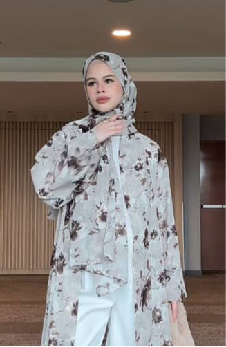 Burnt Rose Printed Abaya